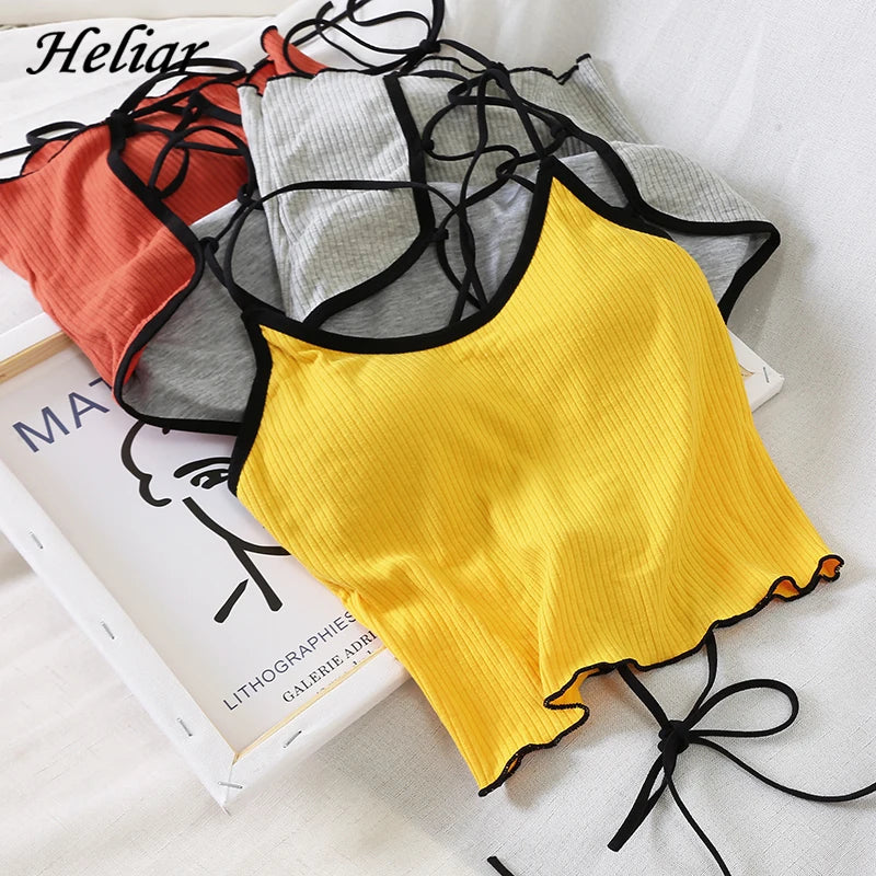 Women halter backless tank crop top